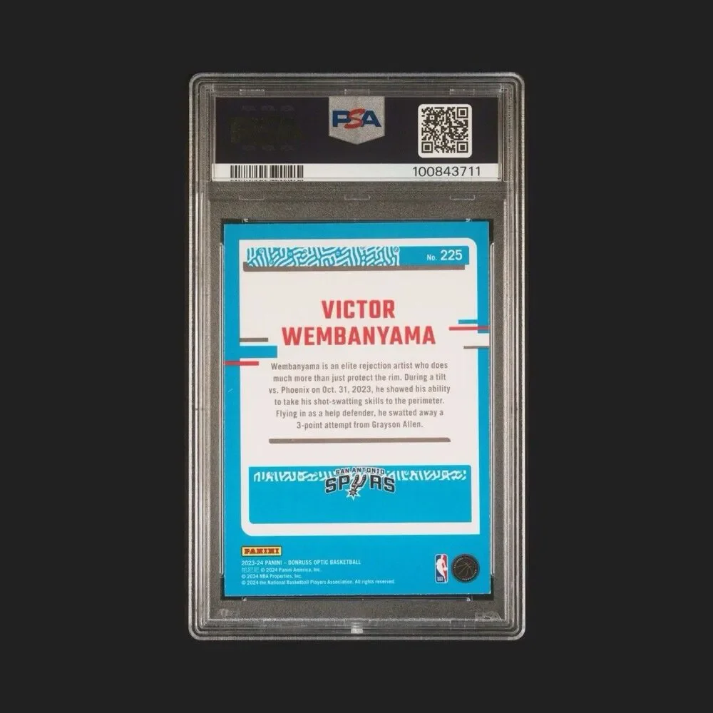 2023-24 Panini Donruss Optic - Rated Rookie Victor Wembanyama #225 (RC) [PSA 9]